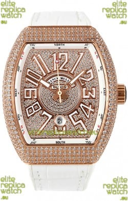 Franck Muller Vanguard V45 Edition in Rose Gold Plating - White Numerals 