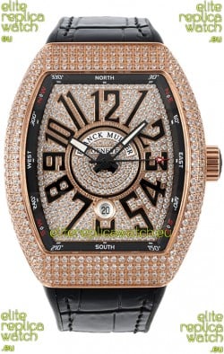 Franck Muller Vanguard V45 Edition in Rose Gold Plating - Black Numerals 
