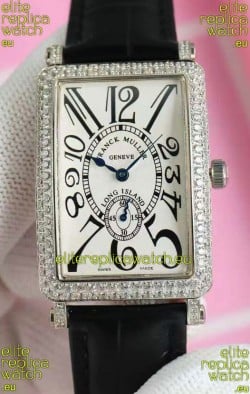 Franck Muller Long Island Ladies Replica Watch in Swiss Quartz Movement Leather Strap