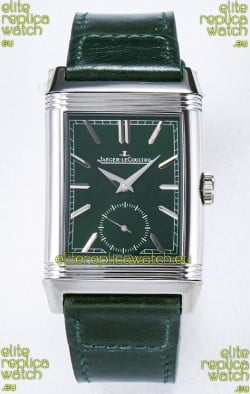 Jaeger-LeCoultre Reverso Super Clone DuoFace Green/White Steel Replica Watch 