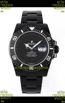 Rolex Submariner DiW DLC Coated Steel Casing Black Ceramic Bezel Edition Watch 