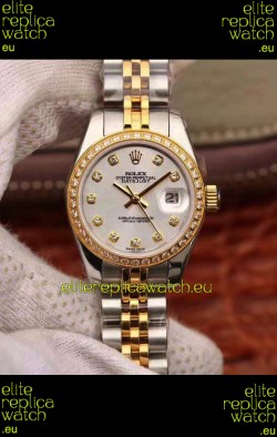 Rolex Datejust Ladies 28MM Cal.3135 Movement Swiss Replica in 904L Steel Yellow Gold 2 Tone Case