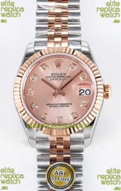 Rolex Super Clone Datejust ETA 2688 Movement 31MM Two Tone Rose Gold Swiss Champange Dial
