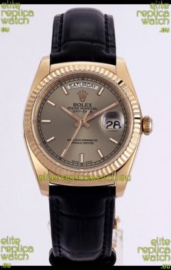 Rolex Day Date Rose Gold 904L Steel Casing Watch in Gold Dial 36MM - 1:1 Mirror Quality