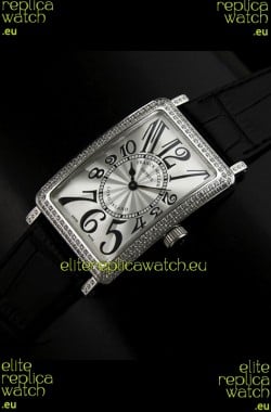 Franck Muller Long Island Japanese Replica Watch in Silver White Dial