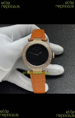 Franck Muller Double Mystery Swiss Quartz Watch in Gold Diamonds Casing
