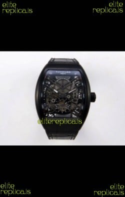 Franck Muller V45 Tourbillon Skeleton DLC Super Clone Watch 