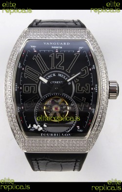 Franck Muller V45 Tourbillon Stainless Steel Diamonds Super Clone Watch 