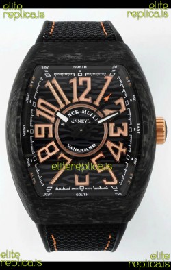 Franck Muller Super Clone Vanguard V45 Racing Carbon Watch in Nylon Strap