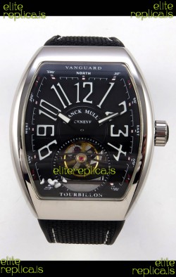 Franck Muller V45 Tourbillon Stainless Steel Diamonds Nylon Strap Super Clone Watch 