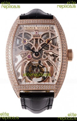 Franck Muller Fast Tourbillon Rose Gold Diamonds Super Clone Watch 
