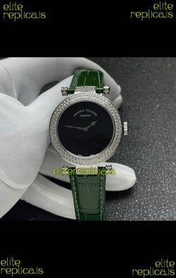 Franck Muller Double Mystery Swiss Quartz Watch in Steel Diamonds Casing
