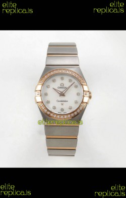 Omega Constellation 28MM Two Tone Rose Gold Pearl Dial QUARTZ Super Clone Watch 