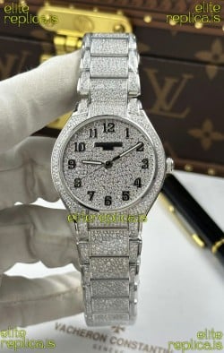 Patek Philippe Twenty-4 Diamonds Paved Stainless Steel Super Clone Watch 