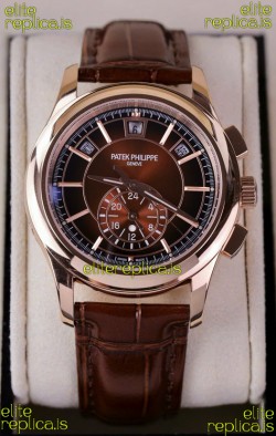 Patek Philippe 5205 Complications Moonphase Brown Dial Super Clone Watch 