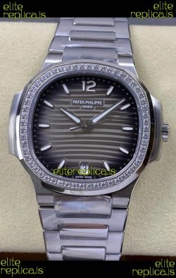 Patek Philippe Nautilus 7118 35MM Grey Dial Diamonds Super Clone Watch 