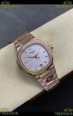 Patek Philippe Nautilus 7118 35MM Rose Gold Steel Dial Super Clone Watch 