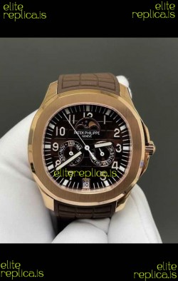 Patek Philippe Aquanaut 5261 Rose Gold Brown Dial Swiss Replica Watch
