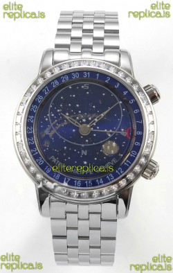 Patek Philippe Grand Complications 6102 Blue Dial Steel Strap Super Clone Watch 