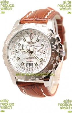 Breitling Chronograph Chronometre Replica Watch in Brown Strap