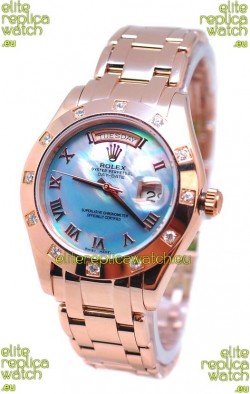 Rolex Day Date Blue Mother of Pearl Swiss Replica Watch
