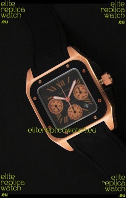 Cartier santos Swiss Replica Watch in Black Dial