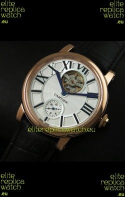 Ballon De Cartier Flying Tourbillon Japanese Replica Watch - Pink Gold Case