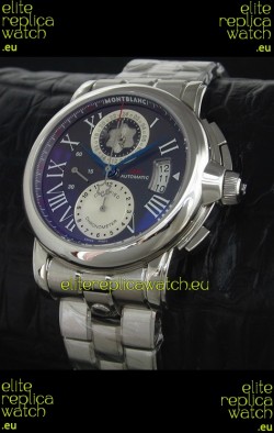 Mont Blanc Meisterstuck Star GMT Swiss Watch in Black Dial