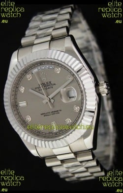 Rolex Oyster Perpetual Day Date Swiss Replica Watch in Grey Dial