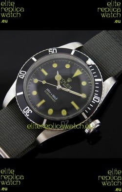 Rolex Submariner Swiss Replica Watch in Domed Crystal Nylon Strap