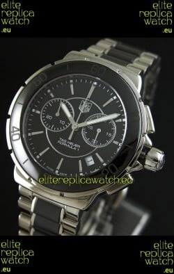 Tag Heuer Formula 1 Chronograph Swiss Replica Ceramic Ladies Watch in Black Dial