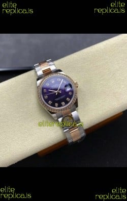 Rolex Super Clone Datejust 31MM Blue Dial Rose Gold Oyster Super Clone Watch 