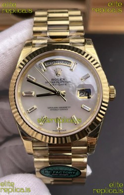 Rolex Day Date 228238 Yellow Gold in Pearl Dial Super Clone Watch 