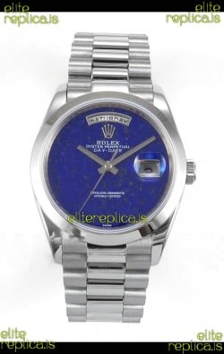 Rolex Day Date Stainless Steel Blue Lapis Dial 36MM Swiss Replica Watch 