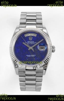 Rolex Day Date Stainless Steel Blue Lapis Dial 36MM Swiss Replica Watch 