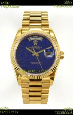 Rolex Day Date Yellow Gold Blue Lapis Dial 36MM Swiss Replica Watch 
