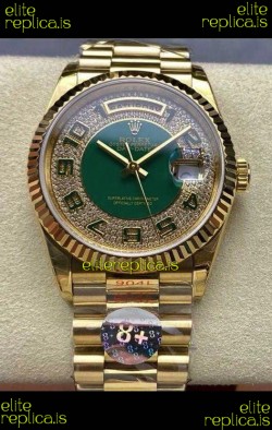 Rolex Day Date 118238 Yellow Gold Diamonds Dial Super Clone Watch 