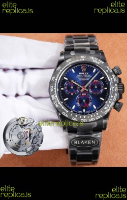 Rolex Daytona Blaken 4131 Movement Blue Dial Super Clone Watch 
