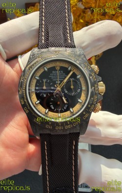 Rolex Daytona DiW Cream Invert Gold Carbon Fiber Super Clone Watch 