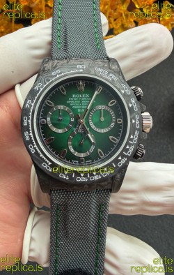Rolex Daytona DiW Black Carbon Fiber Green Dial Super Clone Watch 
