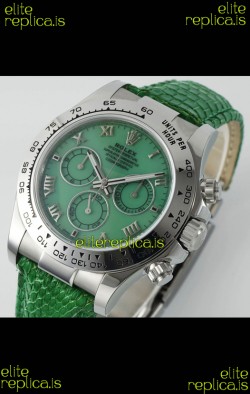 Rolex Daytona 116519 Stainless Steel Green Pearl Leather Strap Super Clone Watch