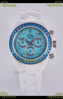 Rolex Daytona AET White Ceramic Blue Dial 4130 Movment Super Clone Watch 