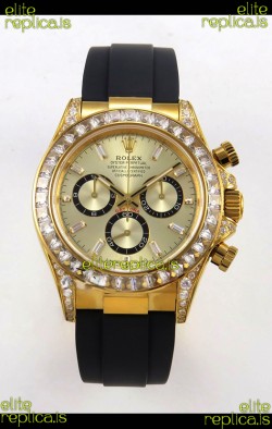 Rolex Daytona 126538 Yellow Gold FREE SPRUNG MVMT Gold Dial Super Clone Watch 