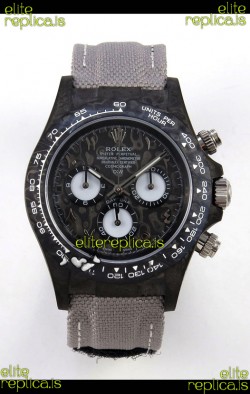 Rolex Daytona DiW Black Carbon Arabic Numerals Super Clone Watch 