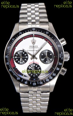 Rolex Daytona Paul Newman 37MM Tiffany & Co White Dial Manual Wind Super Clone Watch 