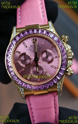 Rolex Daytona 126538TRO Yellow Gold Pink Dial Super Clone Watch 