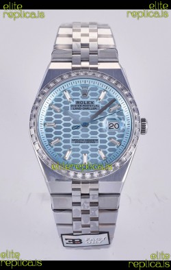 Rolex Land-Dweller 127336 Ice Blue Honeycomb Diamonds 40MM Super Clone Watch 