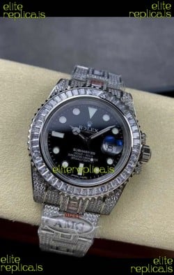 Rolex Submariner 116610 Iced Out Edition 18 Black Dial Swiss Replica Watch 
