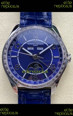 Vacheron Constantin Fiftysix Moonphase Blue Dial Steel Case Swiss Replica Watch 