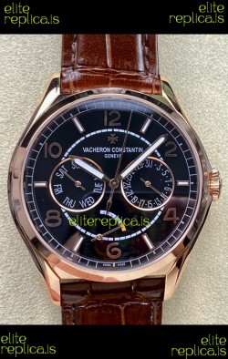 Vacheron Constantin Fiftysix Day-Date Rose Gold Black Dial Swiss Replica Watch 